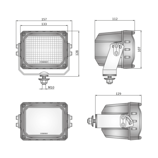 WESEM CRP3 60&deg; LED Werklamp 0,5 m kabel | 10.000 lumen