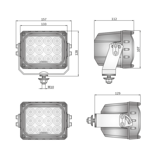 WESEM CRP3-FF 4&deg; LED Werklamp 0,5 m kabel | 10.000 lumen