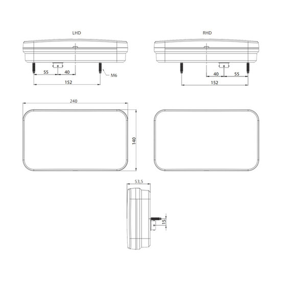 Fristom FT-370 LED Achterlicht Links 5-Functies