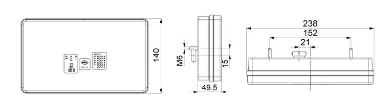 HORPOL STRADA LZD 2830 LED achterlicht rechts | 5-pin bajonet