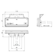 Horpol LED Achtermarkering Rood 12-24V NEON-look met Bevestigingsbeugel LD 2512