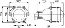 Hella Koplamp DE Module 60 Met gloeilampen 12V HB3 | 1BL 998 570-001