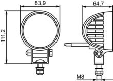 Hella Werklamp led VF 10-30V 84mm 2000 mm kabel | 1G0 357 000-011