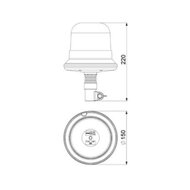 Horpol LED Flitslamp DIN-Steun Oranje LDO-2661