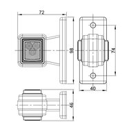 Horpol LED Breedtelamp 2-Functies Vierkant Links