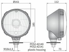 koplamp Ø161x115 H4 Rechts