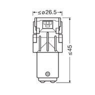Osram P21/5W LED Retrofit Rood 12V BAY15d 2 Stuks