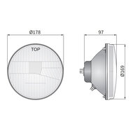 Koplamp Rond Ø178mm / 7 Inch H4 Inbouw