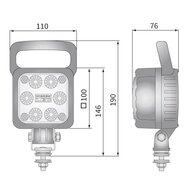 LED Werklamp Breedstraler 2500LM Met Handvat + Deutsch-DT