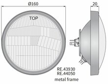 koplamp H4 Ø160x70 + Metalen Frame