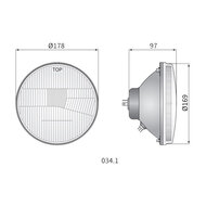 Koplamp Rond Ø178mm R2 Inbouw 7 Inch