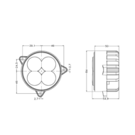 40W LED Werklamp Rond 3800LM | Inbouw