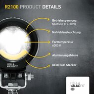 Hella Valuefit R2100 2.0 LED Breedstraler 12-24V + Wit/Geel Positielicht