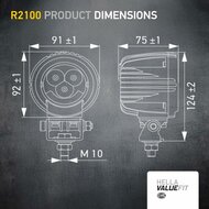 Hella Valuefit R2100 2.0 LED Breedstraler 12-24V + Wit/Geel Positielicht
