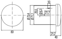 Hella Knipperlicht &Oslash;83mm Met 12V Gloeilamp | 2BA 302 252-027