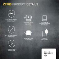 Hella VF700 LED Zwaailamp Oranje 12-24V