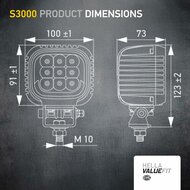 Hella S3000 2.0 LED Breedstraler 3000LM + Wit/Geel Positielicht