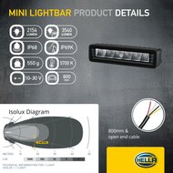 HELLA Black Magic Edgeless Pro Mini 7 inch LED Lightbar | 2.125 lumen