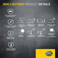 HELLA Black Magic Edgeless Pro Mini 7 inch LED Lightbar | 2.125 lumen