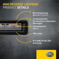HELLA Black Magic Edgeless Pro Mini 7 inch Achteruitrijlamp | 500 lumen