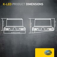 HELLA K-LED QUADRA LED Zwaailamp Oranje