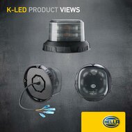 HELLA K-LED QUADRA LED Zwaailamp Oranje | Smoke
