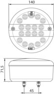 LED Mistlamp Rode Lens Rond &Oslash;140mm