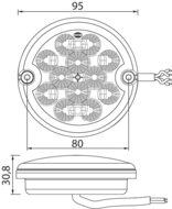 Led Achterlicht 3 Functies Rond &Oslash;95mm