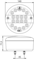Led Hamburger Achterlicht 3 Functies | Rond &Oslash;140mm