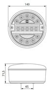 Led Achterlicht 2 Functies Rond &Oslash;140mm