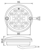 Led Achterlicht 2 Functies Rond &Oslash;95mm