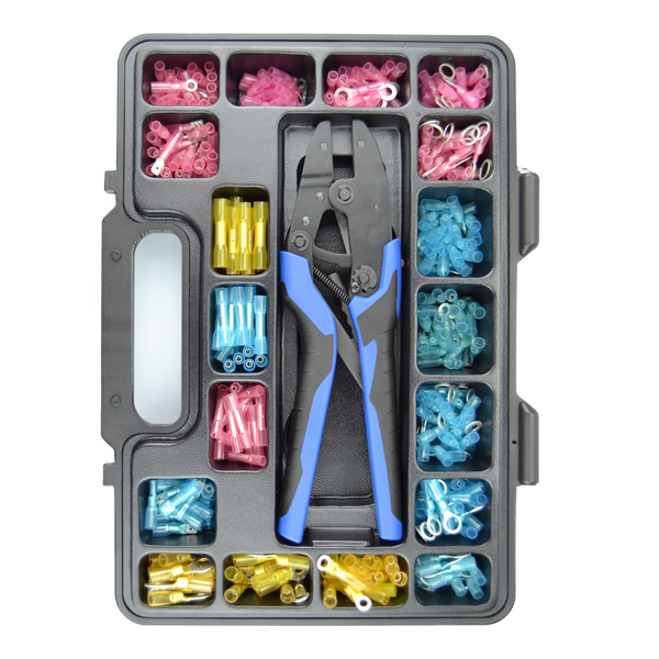 Assortimentsdoos Kabelschoenen Met Krimpkous + Krimptang PRO | 378-delig