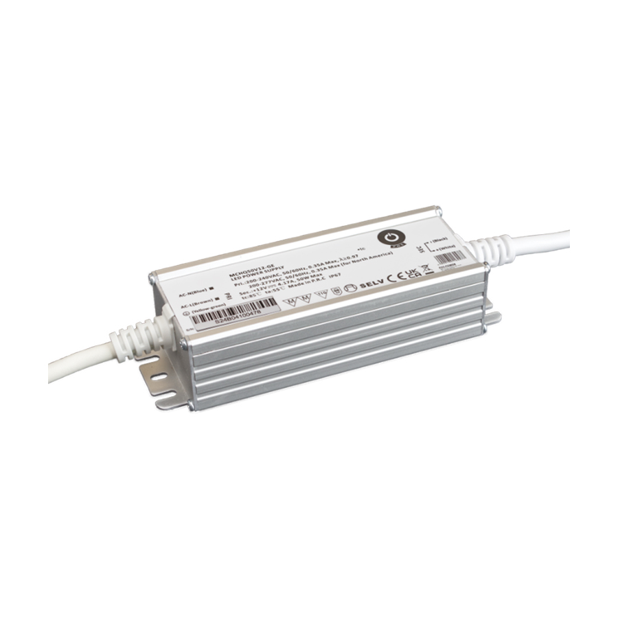Waterdichte 12 Volt DC 50W LED Voeding