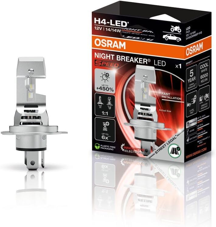 Osram Night Breaker LED H4 Speed 450 Street Legal | +450%