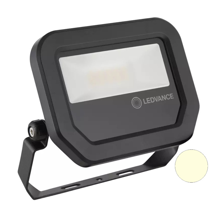 Ledvance FL10 8W LED Bouwlamp 230V Zwart 3000K Warmwit