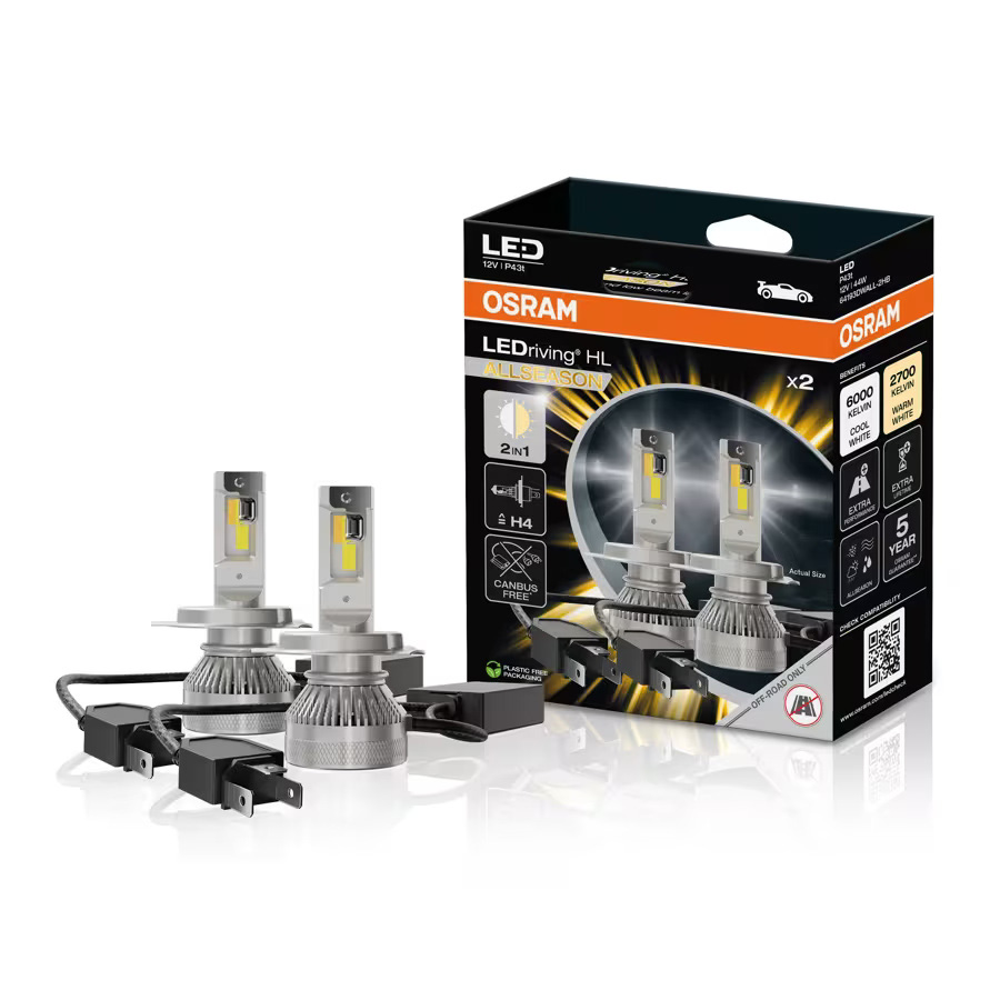 Osram Ledriving HL ALLSEASON H4 LED Koplamp Set P43t