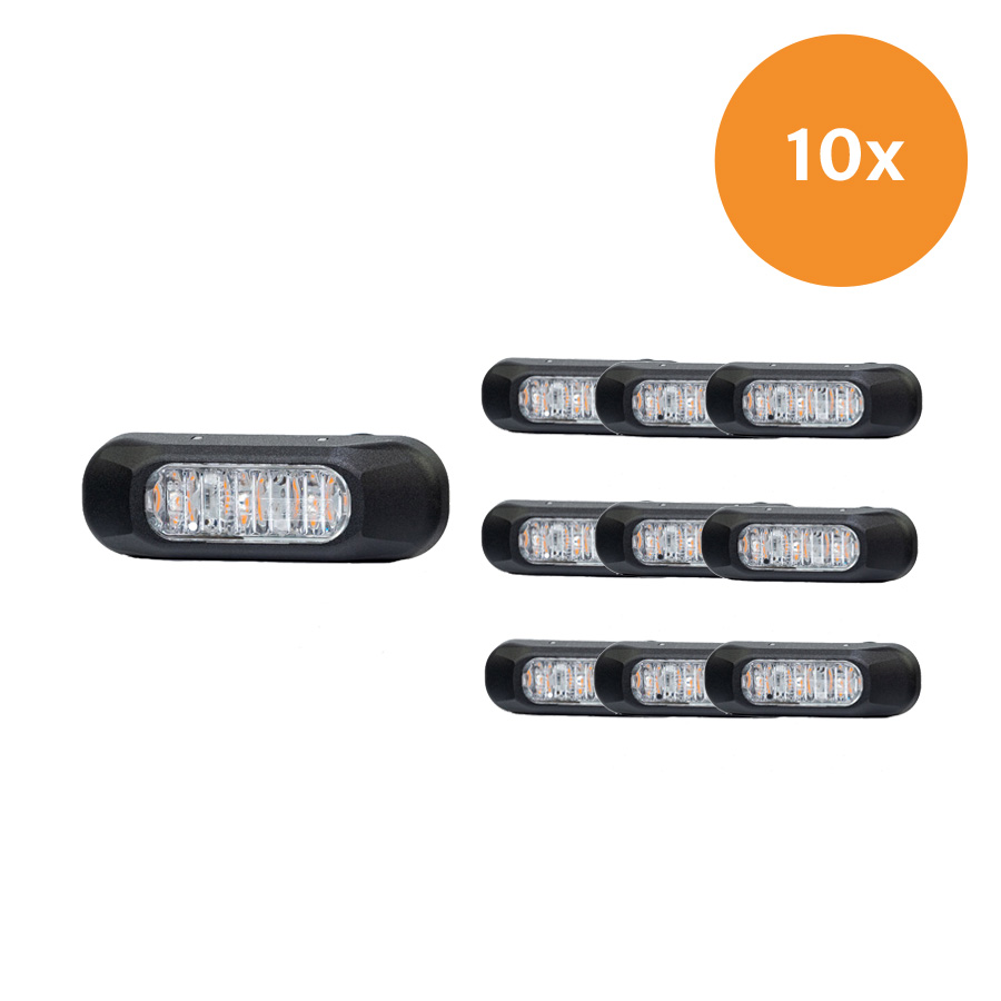 Voordeelset 10x Fristom FT-210 LED Flitser Oranje 