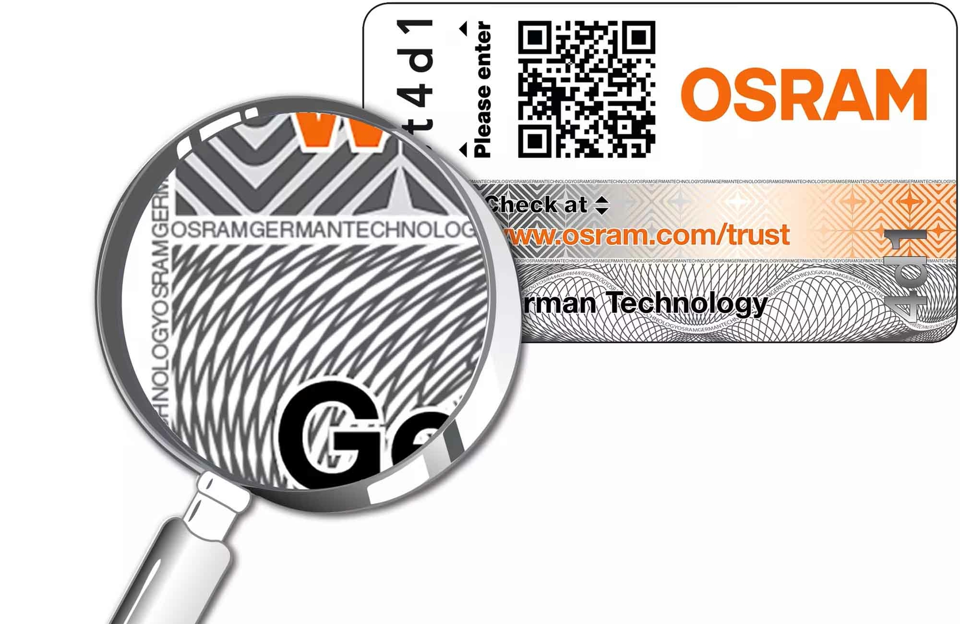 OSRAM Trust label op verpakking