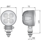 LED Werklamp Verstraler 2000LM + AMP Faston afmetingen