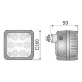 LED Werklamp Breedstraler 2500LM + Achtermontage_