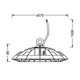 230V LED Highbay UFO 120W 19200LM 90°_