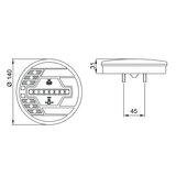 LED Achterlicht Links Ø140mm + Dynamische richtingaanwijzer_