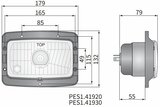 Koplamp H4 179x132x79 + Bevestigingsplaat_