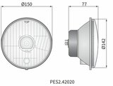 Koplamp H4 Ø150x77 Metalen Behuizing_