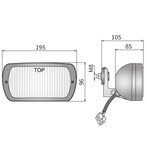 HP1 Halogeen Mistlamp Achterkant montage afmetingen
