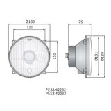 Koplamp H4 Ø139x75 4-punts bevestiging_