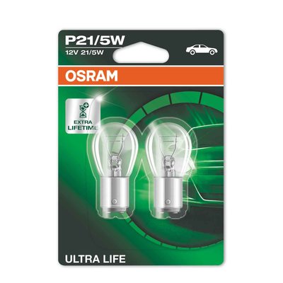 Osram Gloeilamp P21/5W 12V Ultra Life BAY15d 2 Stuks