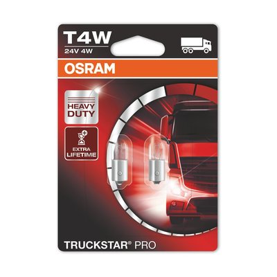 Osram T4W Gloeilamp 24V 4W BA9s Truckstar Pro 2 Stuks