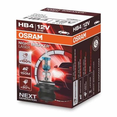 Osram HB4 Halogeenlamp 12V 51W P22d Night Breaker Laser