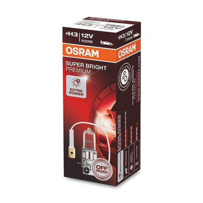 Osram H3 Halogeenlamp 12V 100W Super Bright Premium PK22s